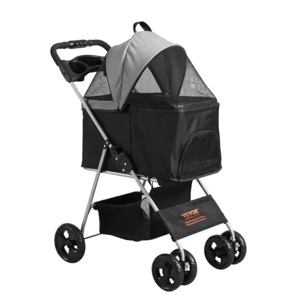 VEVOR Pet Stroller, A Four-wheeled Rotating Dog Stroller With A Brake, Has A Weight Capacity Of 35 Pounds